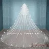 Novo incrível véu de casamento de cristal branco marfim 2 camadas catedral véus de noiva noiva longo véu com pente hi314g