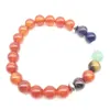 SN1342 Kadınlar İçin Moda Bilezik Modaya uygun doğal Carnelian 7 Çakra Mala Yoga Bileklik Meditatif Yogi Denge Takı265G