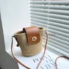 Bolsa totes de palha simples, crochê bordado, bolsa casual aberta, compartimento com duas alças, couro feminino, bolsa 44blieberryeyes