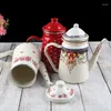 Water Bottles 1.2L Heatable Enamel Pot Household Teapot Coffee Fruit Ethnic Style Kitchen Restaurant Cup