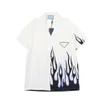 Chemises de créateurs de luxe Mens Fashion Match popeline flamme impression chemise de bowling Hawaii Floral Chemises décontractées hommes Slim Fit manches courtes l225x