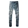 Stretch Jeans Pants Hole Slim Fit Men's Painted Hip Hop Ripped Men Skinny Denim Pant Mens Casual Trousers Big Size 28-40 US Size