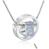 Pendentif Colliers Luxe Cristal Coeur Autriche Strass Et Bague Or Sier Chaîne Collier Pour Femmes Dames Mode Bijoux Drop Deli Dhbe4