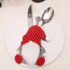 Boneca dos desenhos animados faca garfo conjunto mesa cozinha vestir-se adereços decorações de natal casa cozinha enfeites de natal presentes de natal feliz ano novo