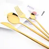 Servis uppsättningar Western 30st Knife Fork Spoons Chopsticks Cutsly Set High Quality Rostly Steel Kitchen Table Provis