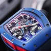 Richardmill Automatic Mechanical Watches wristwatch Watch Swiss mens Watch Rm030 Blue Ceramic Side Red Paris NTPT Dial 427 50 mm with insurance WN-7JLU