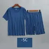 Pijamas masculinos de seda gelo verão fino pijama terno casa wear sem costura manga curta shorts casual grande sizecrew pescoço roupas