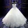 Haute qualité réel Po Bling Bling cristal robes de mariée dos pansement Tulle Appliques parole longueur robe de bal robes de mariée 294P