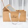 Gift Wrap 10pcs Lot Sweet Kraft Paper Box With Clear Window Biscuit Cookie Cupcake Packaging Decoration Bakery Brown Hanndbag Drag2275