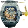 Richarmilles Watch Mechanical Watches Richads Milles Richad Carbon Fiber Dragon Tiger Wine Bucket Shaped Mens Fully Automatic Watch Hollow Out Glow Tape Big Person