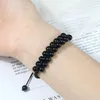 Filo 6mm Pietra naturale Perline occhio di tigre Bracciale intrecciato a doppia fila Fascino Braccialetti con filo intrecciato di dimensioni regolabili per gioielli da donna