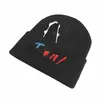 Trendy Unisex Beanies Woolen Hat Cover Elegant Letters Applique Knitted Hats for Autumn and Winter