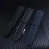 High Quality Men black Blue Waterproof watchband Diving Silicone Rubber Watch Fifty Fathoms Navy Blue Sailcloth Sail Strap Band 23334w