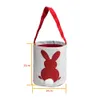 Easter Party Decoration Bunny Basket Bags Cotton Linen Carrying Gift and Eggs Hunting Candy Bag Fluffy Tails Printed Rabbit Toys Bucket Tote 9 Color WLL1888 Cy