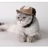 Cão vestuário gato boné de beisebol moda chapéu de sol malha e veludo retalhos respirável carta chapéu de sol acessórios para animais de estimação fornecedor por atacado