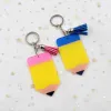 Party Favor Sublimation Blank Acrylic Pencil KeyChain with Ring Tassels för lärarnamn Tutor Educator Appreciation Gif ZZ