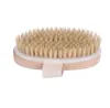 Brosse de bain polyvalente pour peau sèche et corps, poils naturels doux, SPA, brosse de bain en bois, brosse à poils de douche, brosses pour le corps SPA sans poignée