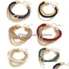 Catena 6 colori Bracciale da donna Catene di tessuto Ciondoli in lega fatti a mano Braccialetti Bracciali per ragazze alla moda Accessorio Consegna di goccia Gioielli Dhxwe