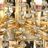 Moderne Esszimmer-Kristall-Pendelleuchte, luxuriöse Treppenhaus-Wohnzimmer-Champagner-Kette zum Aufhängen, Kronleuchter-Beleuchtung