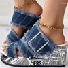 Sandalen 2023 Damen Spaper Strass Gear Pattern Slingback Plattform Peep Toe Wedges Schuhe mit Absatz Outdoor-Hausschuhe