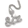 Anpassat namn A- Z CIRCON BAGUETTE Signature Letters Pendant Necklace For Men Women Gifts Cubic Zirconia Hip Hop smycken Drop Delivery