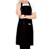 1 pcs Waterproof apron woman's solid color cooking men chef waiter cafe shop barbecue barber bib kitchen accessories12350