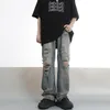 Jeans pour hommes Y2k Streetwear Hip Hop Skull Graphic Rétro Baggy Pantalon Harajuku Mode Gothique Jambe Large Denim Pantalon C72 230914