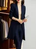 Women's Two Piece Pants Women Business Work Wear Formal Pant Suit Ladies Long Blazer Coat Set Outfits Jacket And Trousers Clothing Female
