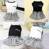 Dog Apparel Pet Plaid Dress For Dogs Small Clothes Wedding Princess Spring Summer Soft Sweet Black White Skirt