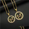 Pendant Necklaces Stainless Steel Sier Gold Boys And Girls Lovers Necklace Hip Hop Women Ladys Heats Charm Couple Sweethearts Love Eng Dhty7