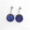 Dangle Chandelier New Stainless Steel Hypoallergenic Earrings Boho Resin Druzy Drusy Stone Drop Ear Rings For Women Fashion Jewelry In Dh395