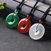 Natuurlijke veelkleurige Jade Donut hanger Agaat ketting