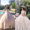 2022 Fantastiska Quinceanera-klänningar Se om Top Sweetheart Lace-Up Applique Ball Gowns Prom Sweet 16 Dress Robes de Soiree Evenin203m