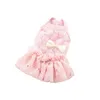 Ropa para perros ropa para mascotas linda princesa flor falda vestido bowknot para pequeño traje yorks verano niña collar perro