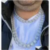 Prawdziwy mrożony Sier Bagieette Tinnis Łańcuch 14K biały złoto Plated 9 mm mężczyzn Kobiety Diamentowy naszyjnik Choker Hip Hop Biżuter