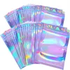 50pcs cils boîtes d'emballage idée holographique Laser fermeture éclair fête faveur sac cils cils paquet Box285k