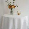 Nappe de Table avec pompon, blanc, pour fête d'anniversaire, café, coton, lin, lumière créative, décoration ronde de luxe