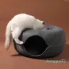 猫のおもちゃ猫ハウスバスケットナチュラルフェルトペットの洞窟ベッドネスト面白い丸い卵タイプの小型犬用クッションマット子犬ペット補給1797