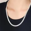 Silverplätering 6mm Snake Chain Men's Necklace Fashion Gold Perfect Men's Jewelry Hip-Hop Accessories2208