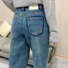 Tasarımcılar Kot pantolon için pantolon arka cep kabartmalı mektup tasarım kot pantolon kızlar hip hop sokak tarzı pantolon jean272b