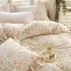 Bettwäsche-Sets, ultraweich, Blumen-Stil, Bezug aus Baumwolle, Rüschen-Set, Bettdecke, Einzel- oder Doppelbett, 200 x 230 cm