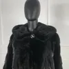 女性用ファーコートナチュラルミンクジャケット冬の女性温かいファッションアウトウェアラグジュアリー特大
