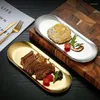 Plates Nordic Style Dessert Tray Gold Silver Stainless Steel Dining Plate Nut Cake Fruit Western Steak Towel Kitchen