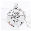 Collares colgantes Nuevas Escrituras Flor para mujeres Hombres Relin Biblia Carta Cabujones de cristal Cadenas Moda Chicas Joyería Regalo Drop Delive Dhmjn