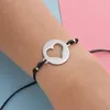 Bracciali a maglie Sconto del 30% Set di braccialetti a forma di cuore con ciondoli in corda regolabile da 10 paia Donna Uomo Ama le coppie con ciondoli in acciaio inossidabile