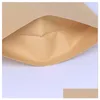 Torby do przechowywania 1000pcs zamek błyskawiczny Brown Kraft Aluminizing Torebka Stojak Papier aluminiowy Folia Zakłada zamek zamka