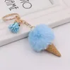 Key Rings Faux Fur Ice Cream Pendant Chain Cute Cartoon Keychains Plush Furry Bags Hang Cone Cartassel Keyring Creative Gift Drop Deli Dhtqk