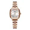 Retro Series Heartbeat rostfritt stål Band Quartz Womens Watches Square Dial Ladies Watch Brilliant Light Wristwatches308n