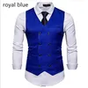 Setwell azul royal masculino formal fino ajuste premium vestido de negócios terno botão para baixo coletes personalizado duplo breasted estilo inglaterra noivo v307m