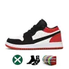 Dhgate Kid Shoes Jumpman 1 كرة سلة أحذية Jorden1s Cactus Jack Olive عكسي Mocha Mocha Black Phantom Kids Sneaker Boy and Girl Toddler Panda Banda حجم كبير 4y شباب